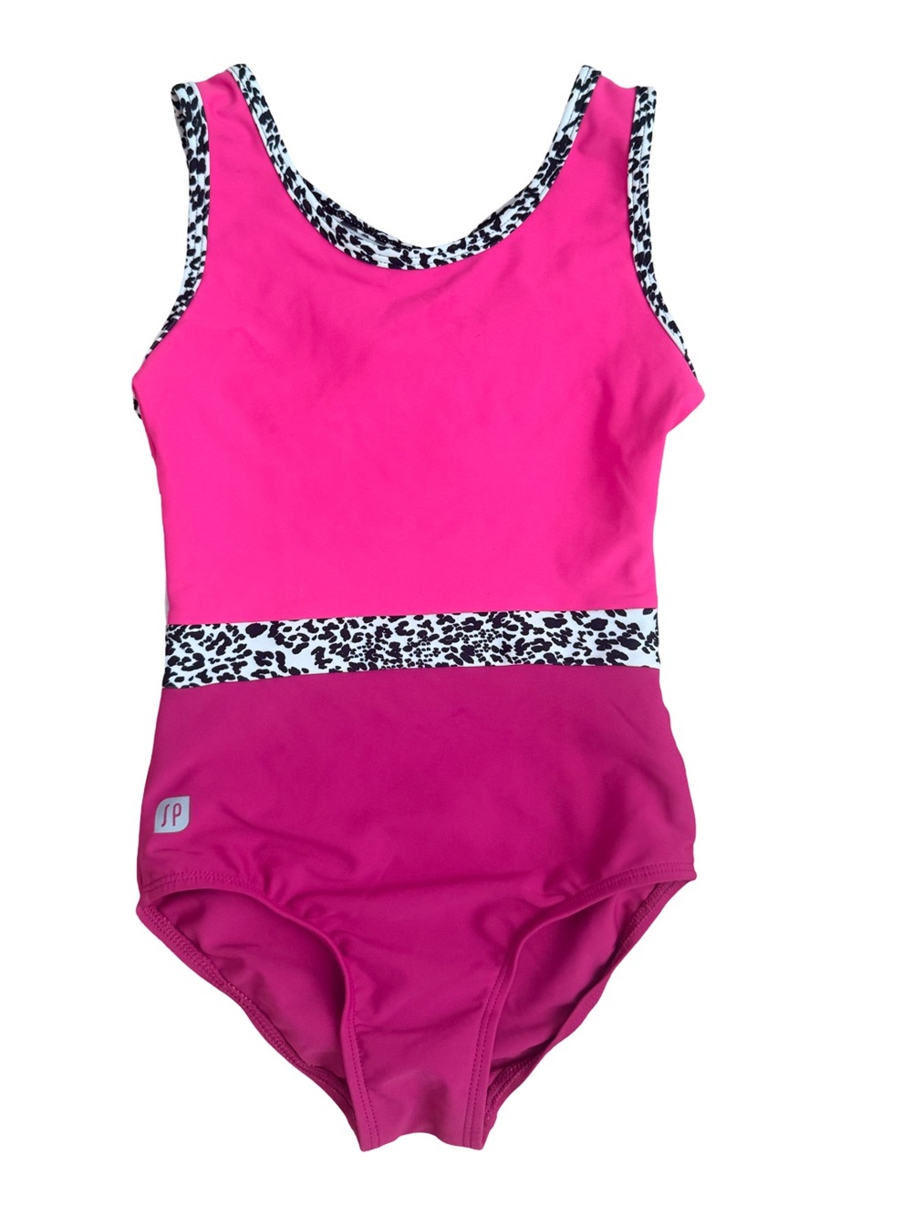 Girls' fun Sylvia P Hot Pink Two-Tone with Leopard print trim